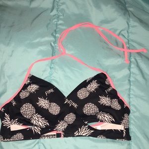 PINK pineapple crisscross bikini top
